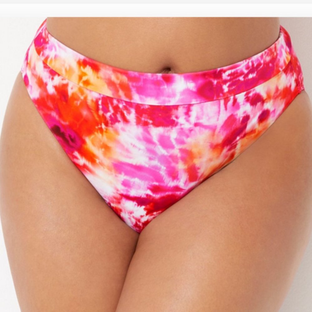 Swimsuits for all High Leg Bikini Brief Tie Dye Plus Size 20
